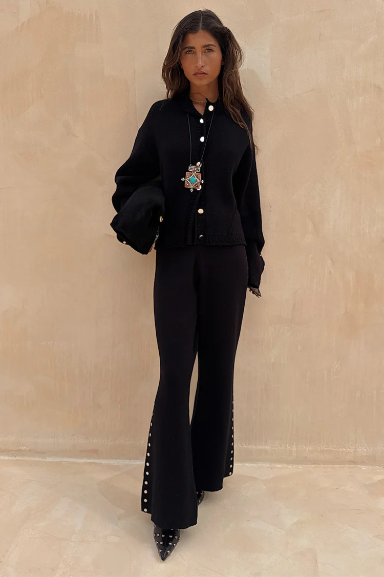 6769-black-studded-knit-trousers-4.webp Black Studded Knit Trousers