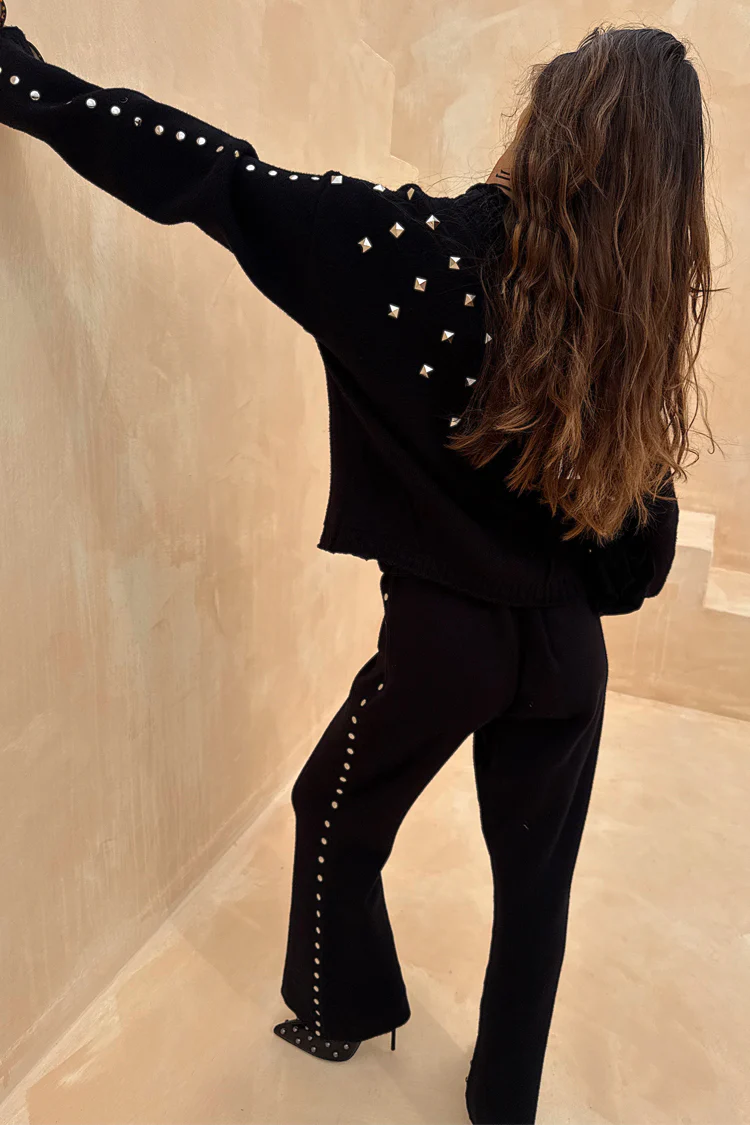 6769-black-studded-knit-trousers-5.webp Black Studded Knit Trousers