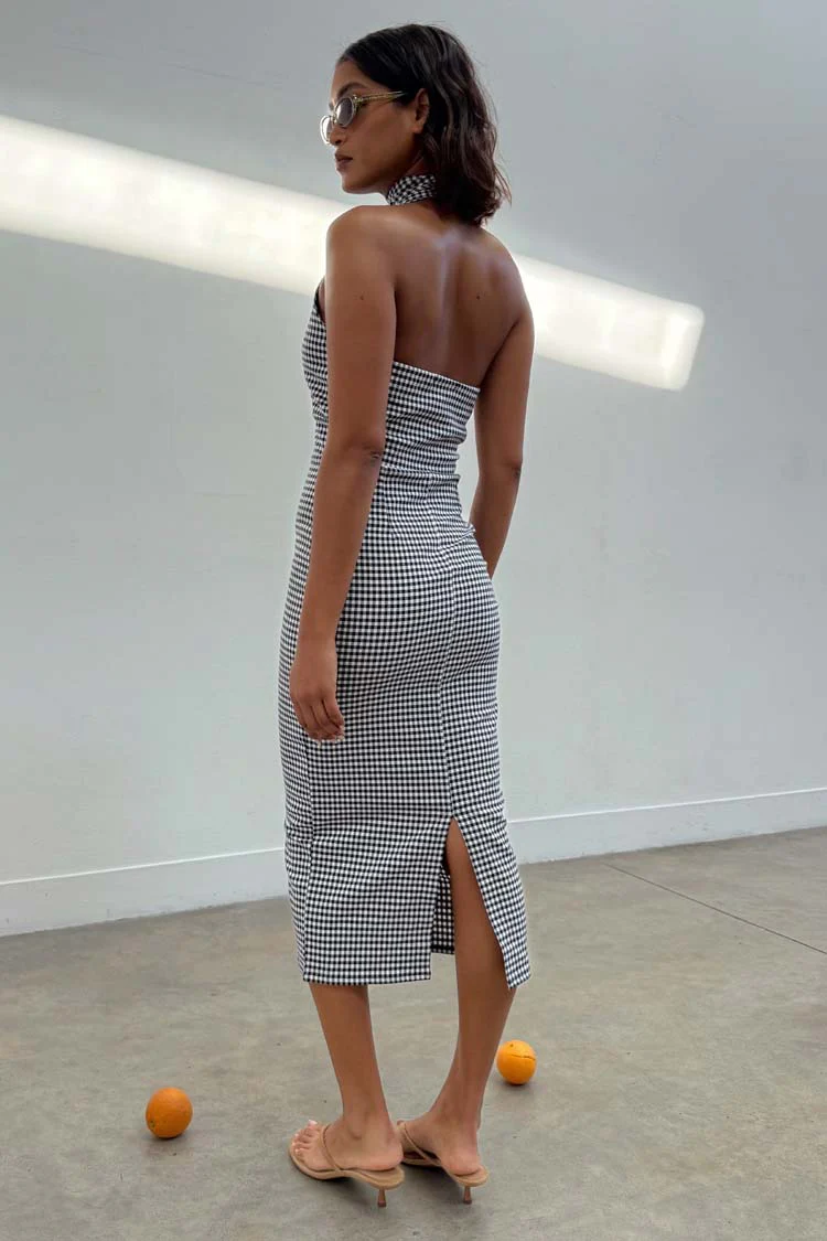 Gingham Halterneck Dress
