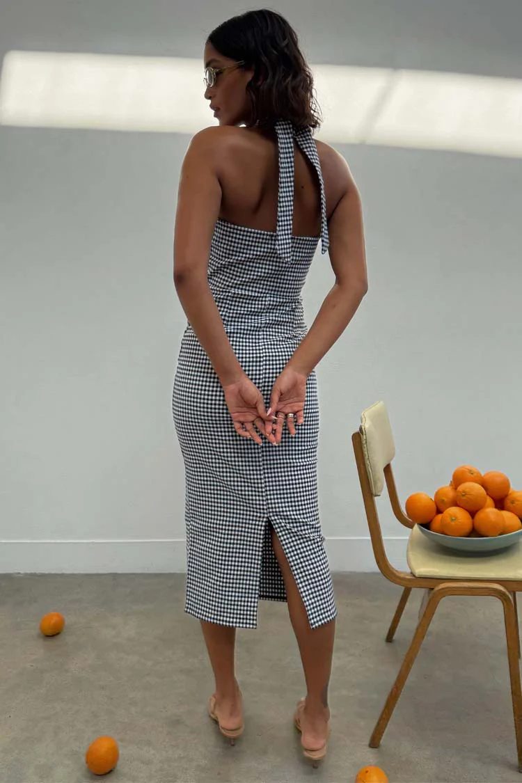 Gingham Halterneck Dress