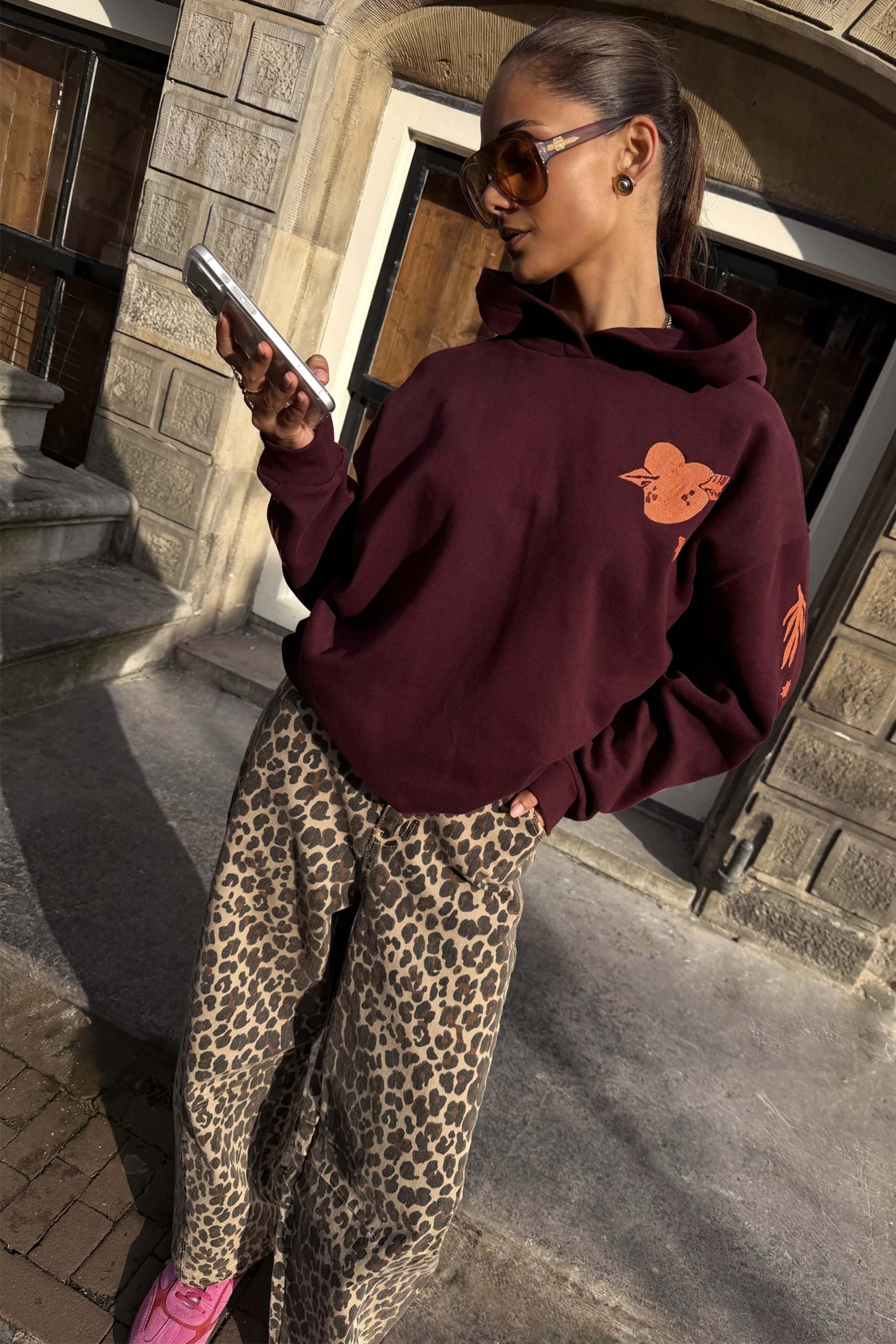 6865-burgundy-hoodie-with-coral-embroidery-2.jpg Burgundy Hoodie with Coral Embroidery