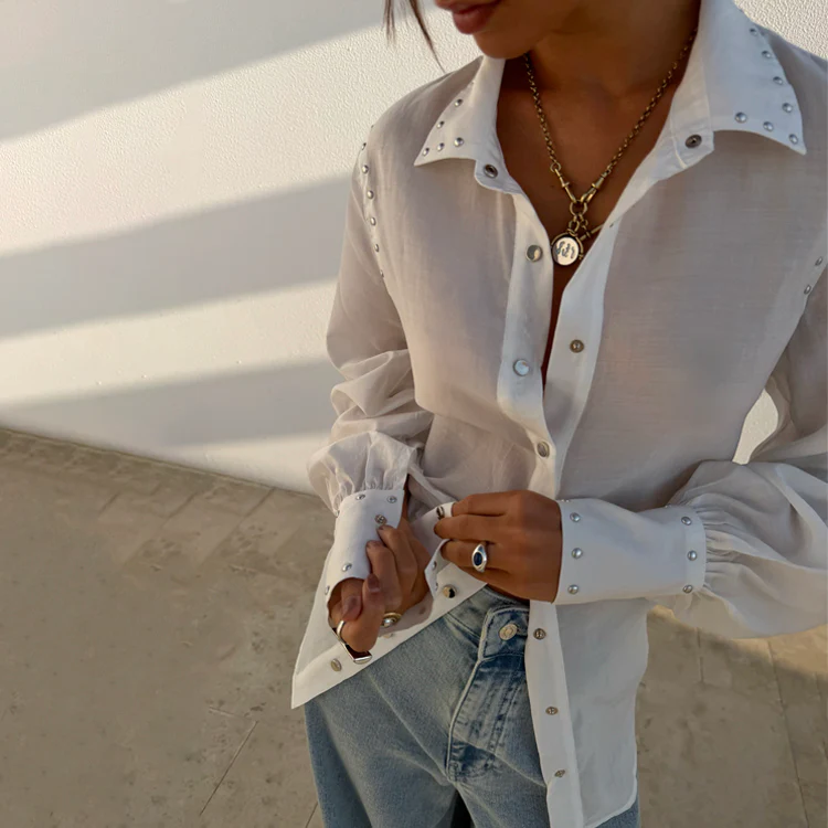 6893-white-studded-tie-back-shirt-1.webp White Studded Tie Back Shirt