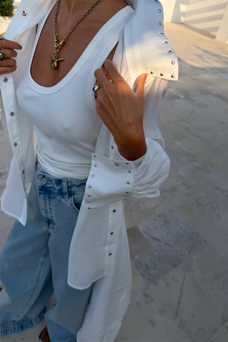 6894-dir-1679091c5a88-6-variation-2.webp White Studded Tie Back Shirt