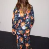 Navy Charm Button Through Pyjamas