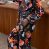 Navy Charm Button Through Pyjamas