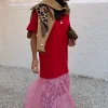 Red and Pink Cara T-Shirt Dress