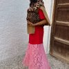 Red and Pink Cara T-Shirt Dress