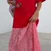 Red and Pink Cara T-Shirt Dress
