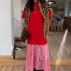 Red and Pink Cara T-Shirt Dress