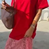 Red and Pink Cara T-Shirt Dress