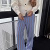 Blue Cotton Stripe Jogger
