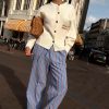 Blue Cotton Stripe Jogger
