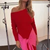Red and Pink Afia Midi Dress