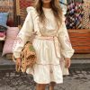 Cream And Red Pollenca Mini Dress