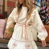 Cream And Red Pollenca Mini Dress