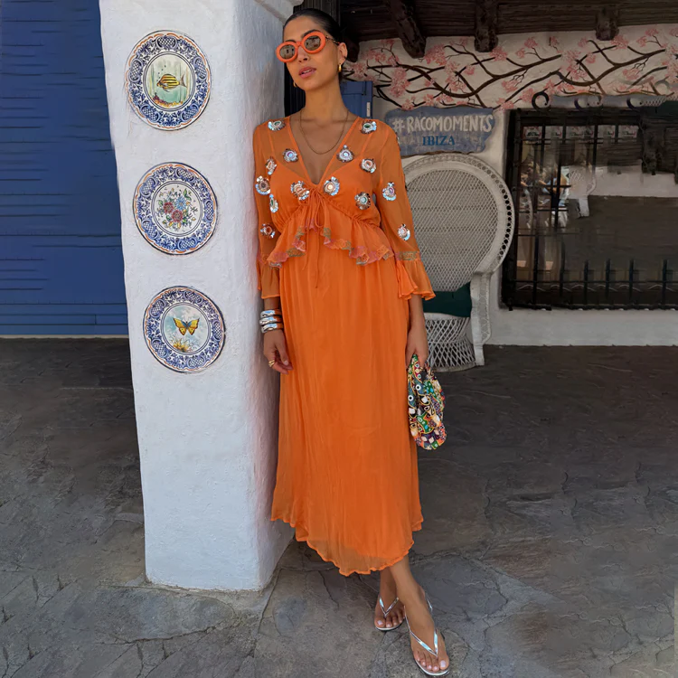 7159-apricot-embellished-ines-dress-1.webp Apricot Embellished Ines Dress