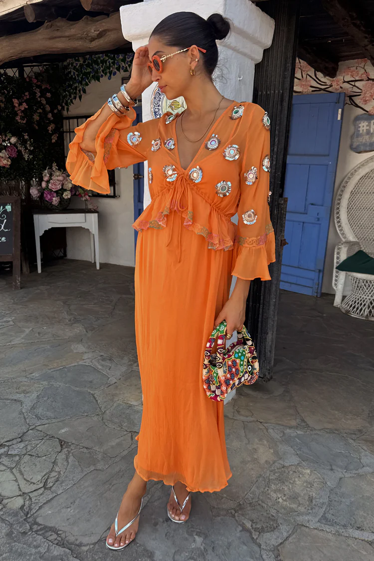 7159-apricot-embellished-ines-dress-4.webp Apricot Embellished Ines Dress