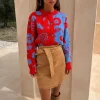 Blue and Red Holly Cardigan