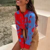 Blue and Red Holly Cardigan
