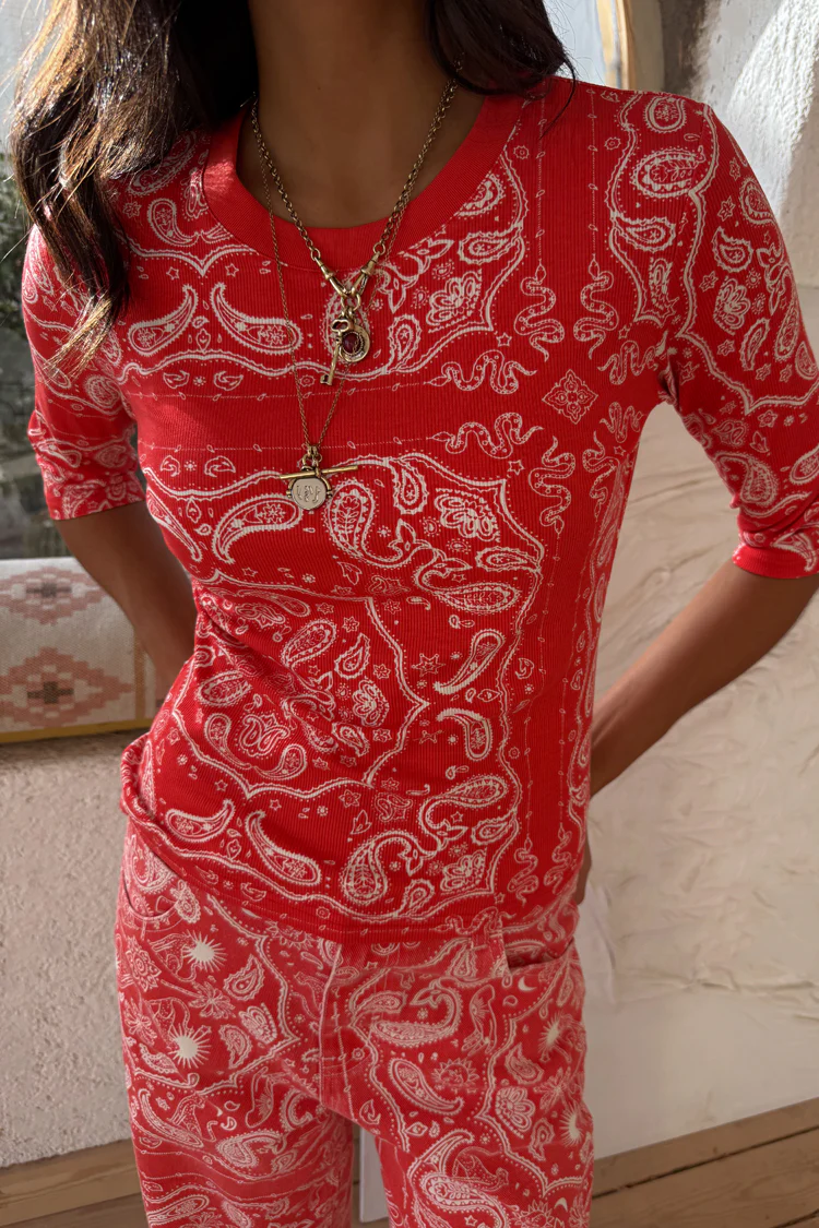 7416-red-bandana-rib-jersey-top-2.webp Red Bandana Rib Jersey Top