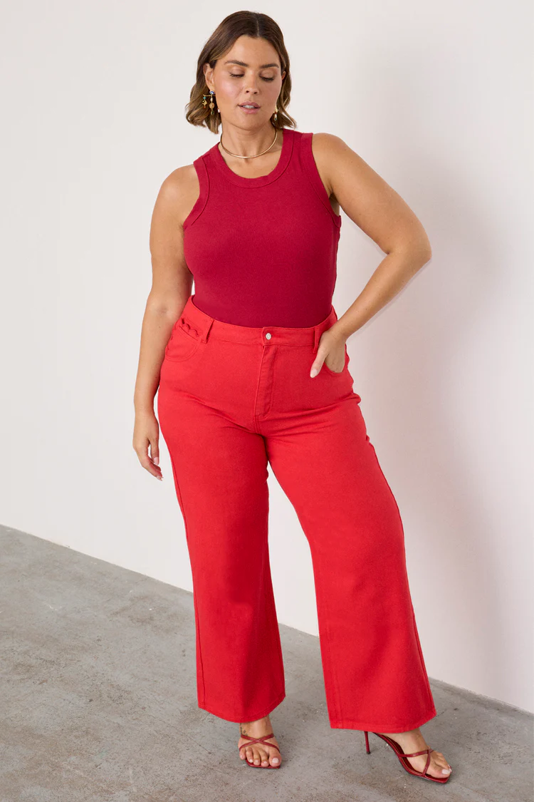 7495-red-denim-scallop-jeans-6.webp Red Denim Scallop Jeans