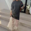 7546-grey-knit-jumper-dress-with-sheer-lace-skirt-5.webp Grey Knit Jumper Dress with Sheer Lace Skirt