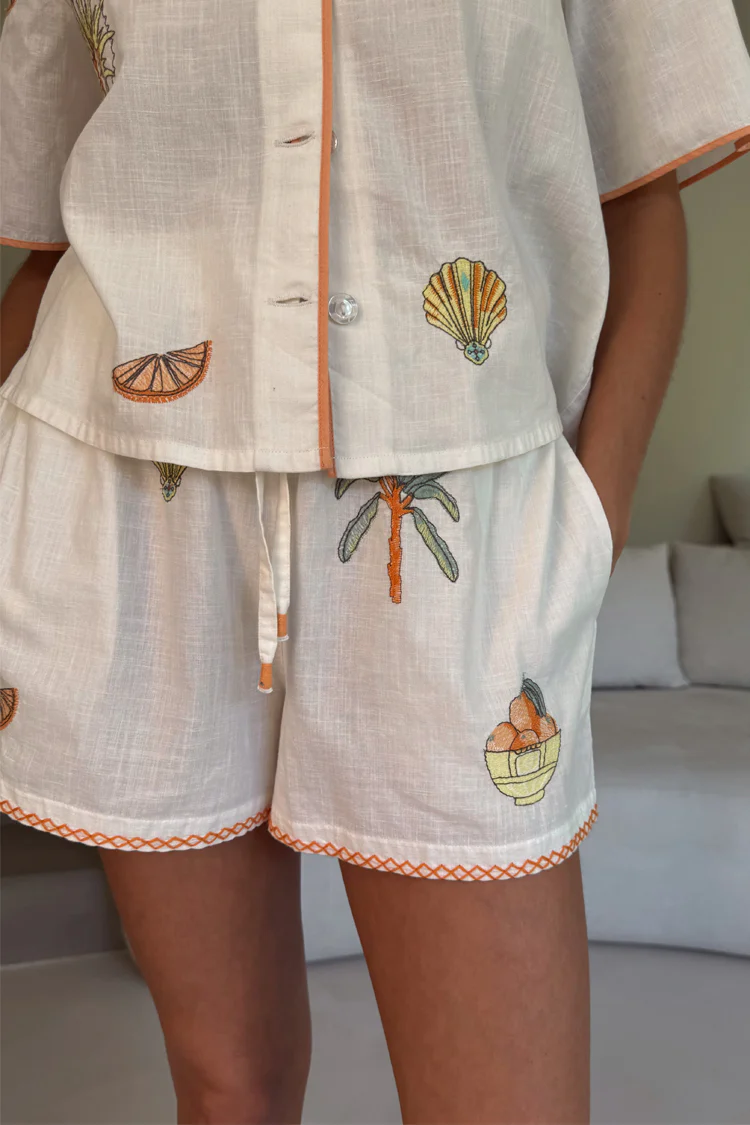 7554-cream-embroidered-button-through-shorts-set-7.webp Cream Embroidered Button Through Shorts Set