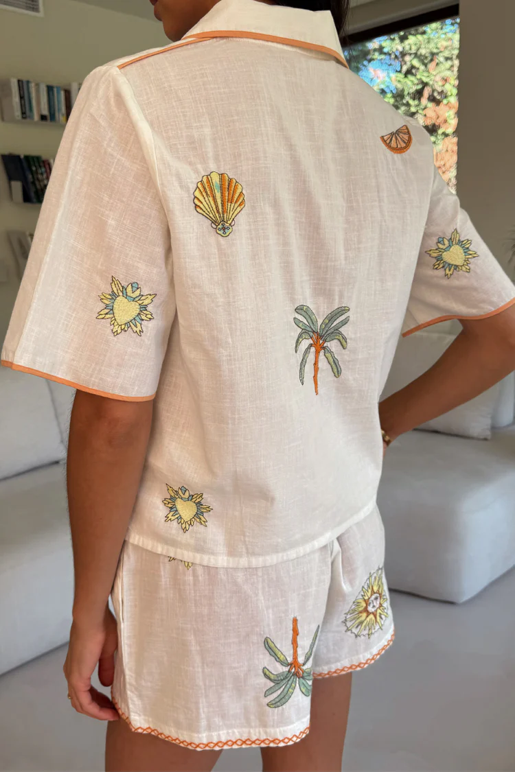 7554-cream-embroidered-button-through-shorts-set-9.webp Cream Embroidered Button Through Shorts Set