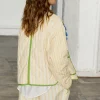 Butter Yellow Stripe Quilted Jacket