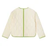 Butter Yellow Stripe Quilted Jacket