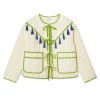 Butter Yellow Stripe Quilted Jacket