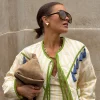Butter Yellow Stripe Quilted Jacket