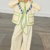 Butter Yellow Stripe Quilted Jacket