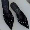 7663-black-suede-mules-with-silver-studs-3.webp Black Suede Mules with Silver Studs