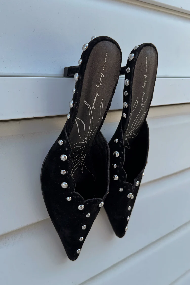 7663-black-suede-mules-with-silver-studs-4.webp Black Suede Mules with Silver Studs
