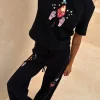 Black Night Garden Knit Jogger