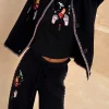 Black Night Garden Knit Jogger