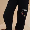 Black Night Garden Knit Jogger