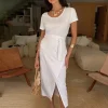 White Jesse Jersey Wrap Dress