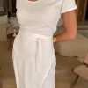 White Jesse Jersey Wrap Dress