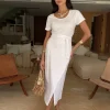 White Jesse Jersey Wrap Dress