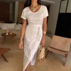 White Jesse Jersey Wrap Dress