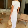 White Jesse Jersey Wrap Dress