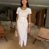 White Jesse Jersey Wrap Dress