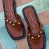 Tan Leather Stud Sandals