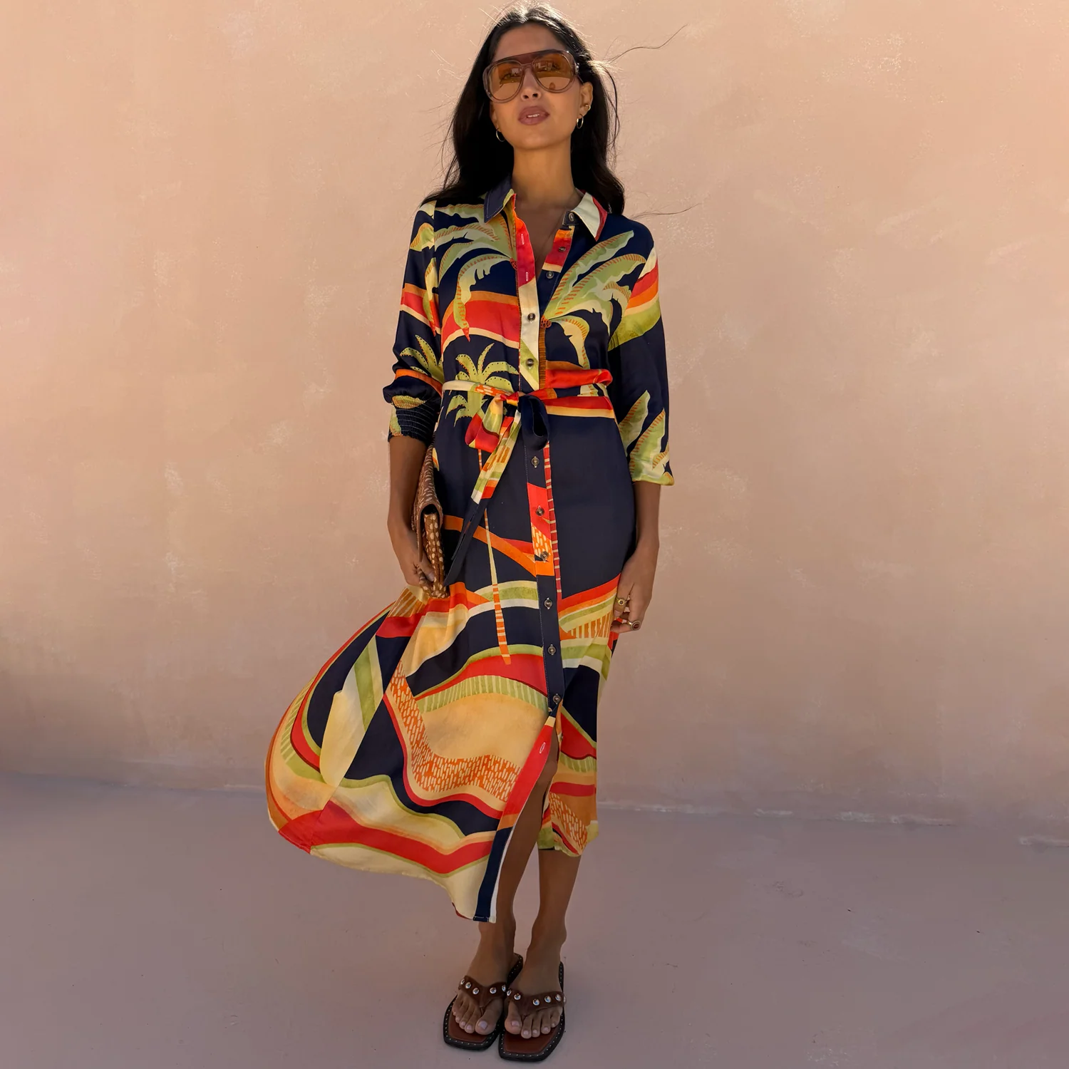 8077-blue-palm-shirt-dress-1.webp Blue Palm Shirt Dress