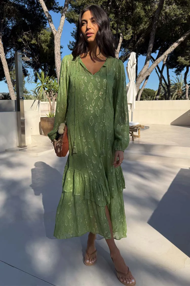 8220-green-jacquard-harmony-dress-petite-5.webp Green Jacquard Harmony Dress Petite