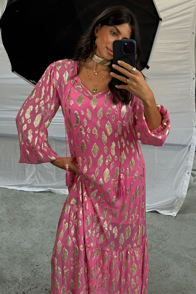 8249-pink-jacquard-harmony-dress-petite-6.webp Pink Jacquard Harmony Dress Petite