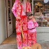 Kids Red and Pink Bandana Knitted Set