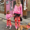 Kids Red and Pink Bandana Knitted Set